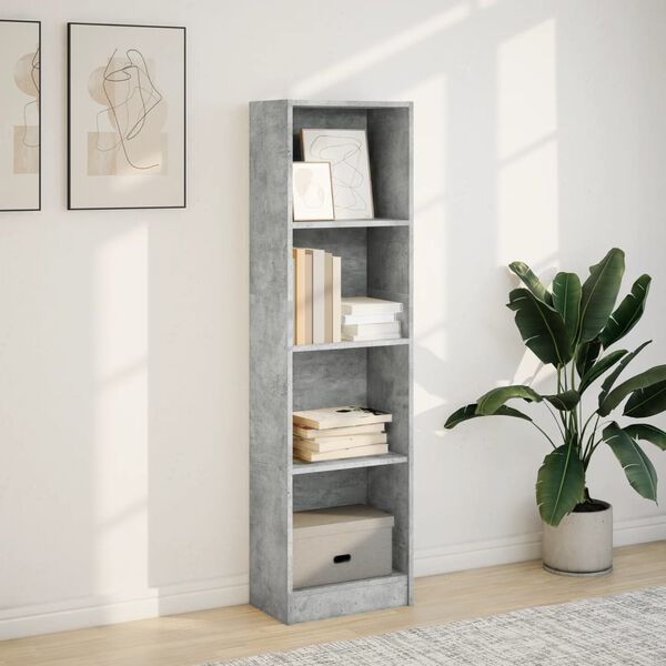vidaXL Libreria Grigio Cemento 40x24x143 cm in Truciolato