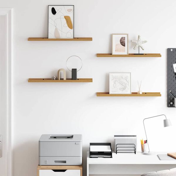 vidaXL Scaffale da parete 4 pcs Beige 60 x 9 x 3 cm Legno multistrato