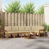 vidaXL Set di divani da esterno con cuscino 7 pcs Naturale e Beige