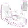 vidaXL Sdraio da Esterno con Poggiapiedi e Tavolo in Massello d'Acacia