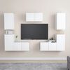 vidaXL Set di Mobili Porta TV 7 pz Bianco in Legno Multistrato