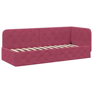 vidaXL Cornice del letto ad angolo Rosso Vino 80 x 200 cm Velluto
