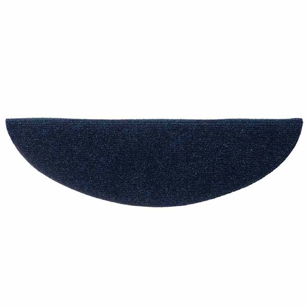 vidaXL Tappetini per scale autoadesivi 15 pz 56x17x3 cm blu navy semicircolari