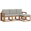 vidaXL Set di divani da esterno 4 pz Grigio Naturale e Chiaro