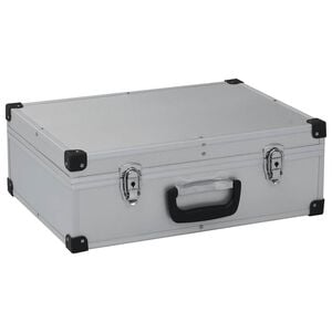 vidaXL Valigetta per Attrezzi 46x33x16 cm Argento in Alluminio