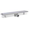 vidaXL Canaletta di Drenaggio per Doccia a Bolle 630x140 mm in Acciaio