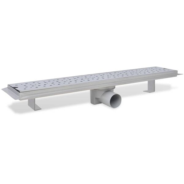 vidaXL Canaletta di Drenaggio per Doccia a Bolle 630x140 mm in Acciaio