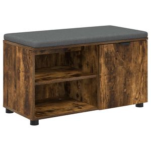 vidaXL Panca per ingresso con porta Quercia Affumicata 80 x 38 x 46 cm