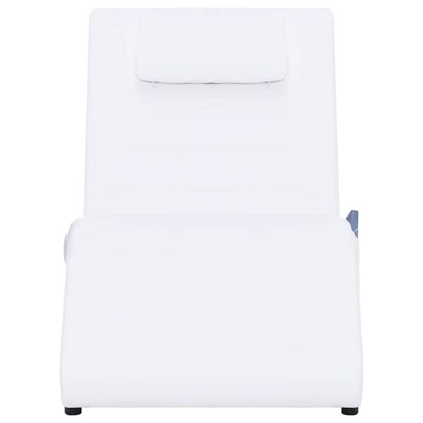 vidaXL Sdraio Massaggiante con Cuscino Bianco in Similpelle