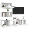 vidaXL Set Mobili Porta TV 4 pz Bianco in Legno Multistrato
