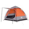 vidaXL Tenda Campeggio Cabina 4 Pers. Grigio Arancione Rilascio Rapido