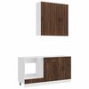 vidaXL Unit&agrave; Cucina LUCCA 5 pz Rovere Marrone Legno ingegnerizzato
