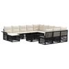 vidaXL Set Divano da Giardino 13 pz Nero e Bianco Crema polyrattan
