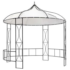 vidaXL Gazebo 300x290 cm Bianco Rotondo