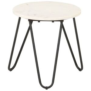 vidaXL Tavolino da Salotto Bianco 40x40x40cm Pietra Vera Testura Marmo