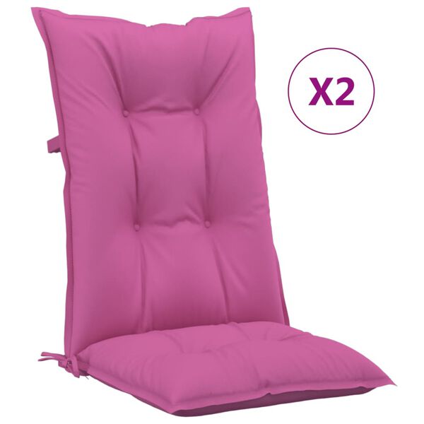 vidaXL Cuscini per Sedie 2 pz Rosa 120x50x7 cm in Tessuto