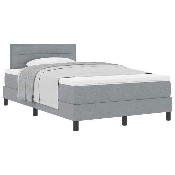 vidaXL Letto a molle con materasso Grigio chiaro 120 x 190 cm Tessuto