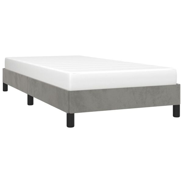 vidaXL Giroletto senza Materasso Grigio Chiaro 90x200 cm Velluto