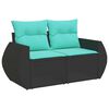 vidaXL Set Divani Giardino 10pz con Cuscini Nero in Polyrattan Acacia