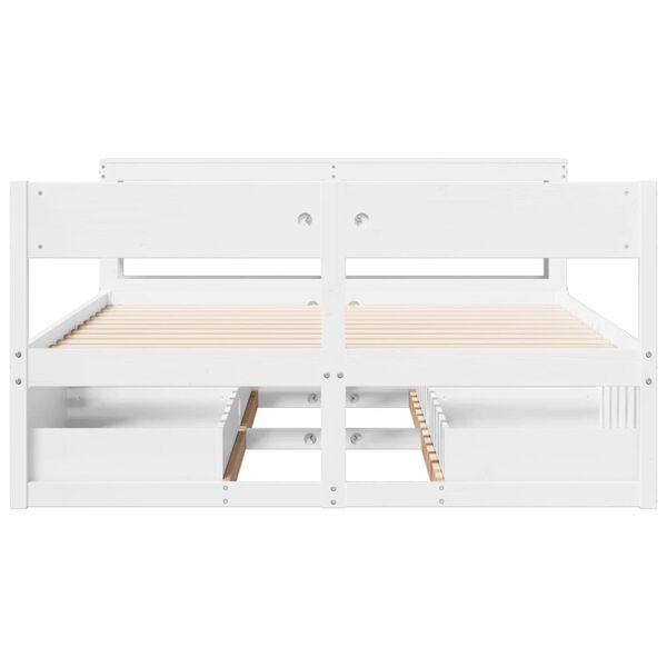 vidaXL Letto senza Materasso Bianco 140x200 cm Legno Massello di Pino