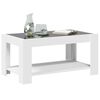 vidaXL Tavolino Salotto con LED Bianco 93x53x45 cm Legno Multistrato