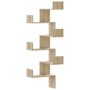 vidaXL Scaffale Angolare a Muro Sonoma 45x45x147 cm Legno Multistrato