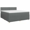vidaXL Letto box spring con materasso Grigio Scuro 140 x 190 cm