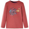 vidaXL Maglietta Bambino Maniche Lunghe Rosso Bruciato 128