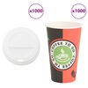 vidaXL Tazze da Caff&egrave; in Carta con Coperchi 1000 pz 16oz 400 ml