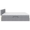 vidaXL Letto con contenitore e LED Grigio chiaro 200 x 200 cm