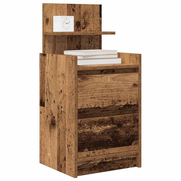 vidaXL Comodini con 2 Cassetti 2 pz in Legno Antico 38x34x80 cm