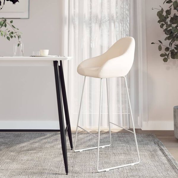 vidaXL Sgabello da Bar Crema in Velluto