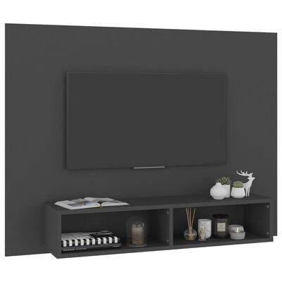 vidaXL Mobile TV a Muro Grigio 120x23,5x90 cm in Legno Multistrato