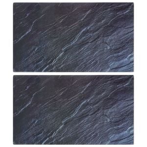 vidaXL Taglieri 2 pz con Motivo Pietra Naturale in Vetro Temperato