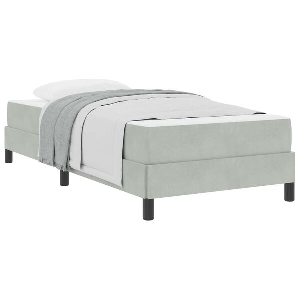 vidaXL Letto a molle con materasso Grigio chiaro 90 x 220 cm Tessuto