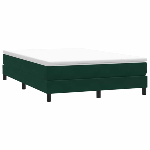 vidaXL Letto a Molle senza Materasso Verde Scuro 140x220 cm Velluto