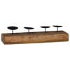 vidaXL Candelabro Naturale 50 x 15 x 10 cm Legno massello di teak