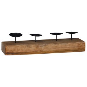 vidaXL Candelabro Naturale 50 x 15 x 10 cm Legno massello di teak
