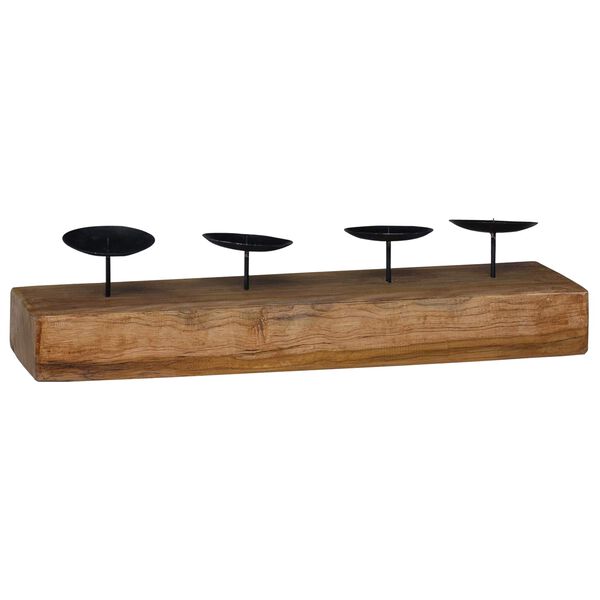 vidaXL Candelabro Naturale 50 x 15 x 10 cm Legno massello di teak