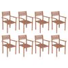 vidaXL Sedie da Giardino Impilabili 8 pz in Legno Massello di Teak