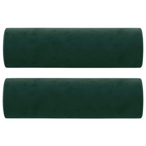 vidaXL Cuscini Decorativi 2 pz Verde Scuro &Oslash;15x50 cm in Velluto