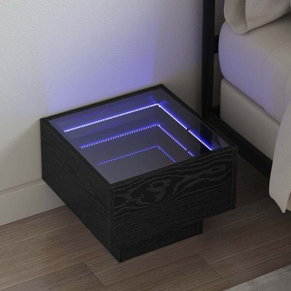 vidaXL Tavolino da salotto Rovere Nero 40 x 40 x 30 cm