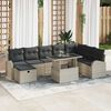vidaXL Set Divano da Giardino 9 pcs Grigio chiaro Poly Rattan