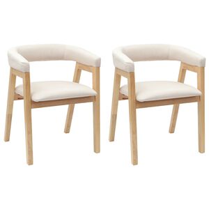 vidaXL Sedie da pranzo 2 pcs Naturale 54 x 57 x 73 cm
