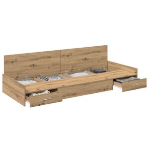 vidaXL Struttura del letto con porta Rovere artigianale 100 x 200 cm