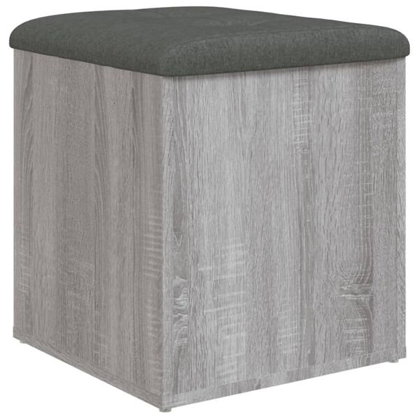 vidaXL Panca Portaoggetti Grigio Sonoma 42x42x45 cm Legno Multistrato
