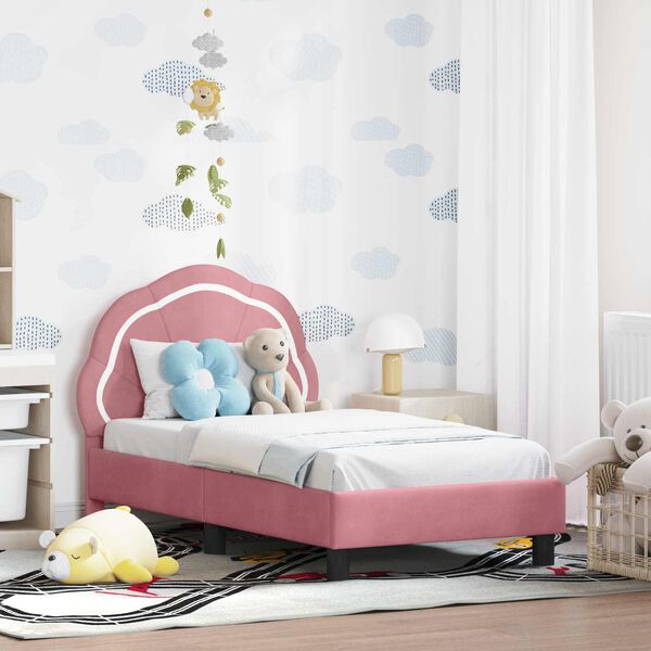 vidaXL Struttura letto per bambini con testata Rosa 70 x 140 cm