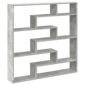 vidaXL Mensola a Cubo da Parete 7 Scomparti Truciolato Grigio Cemento