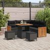 vidaXL Set Divano da Giardino con cuscino 9 pcs Nero polyrattan