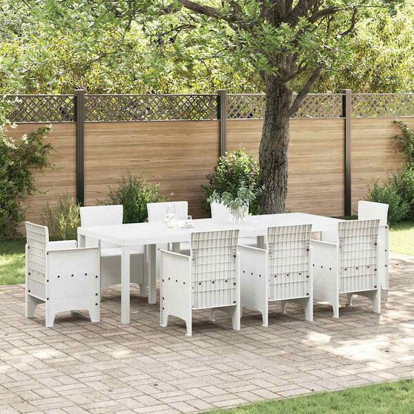 vidaXL Tavolo da Pranzo da Giardino Bianco 250 x 100 x 73 cm